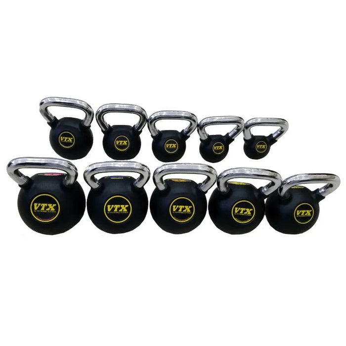 VTX Rubber Kettlebells 8-50lb Set (10 Kettlebells) - CKB-8-50